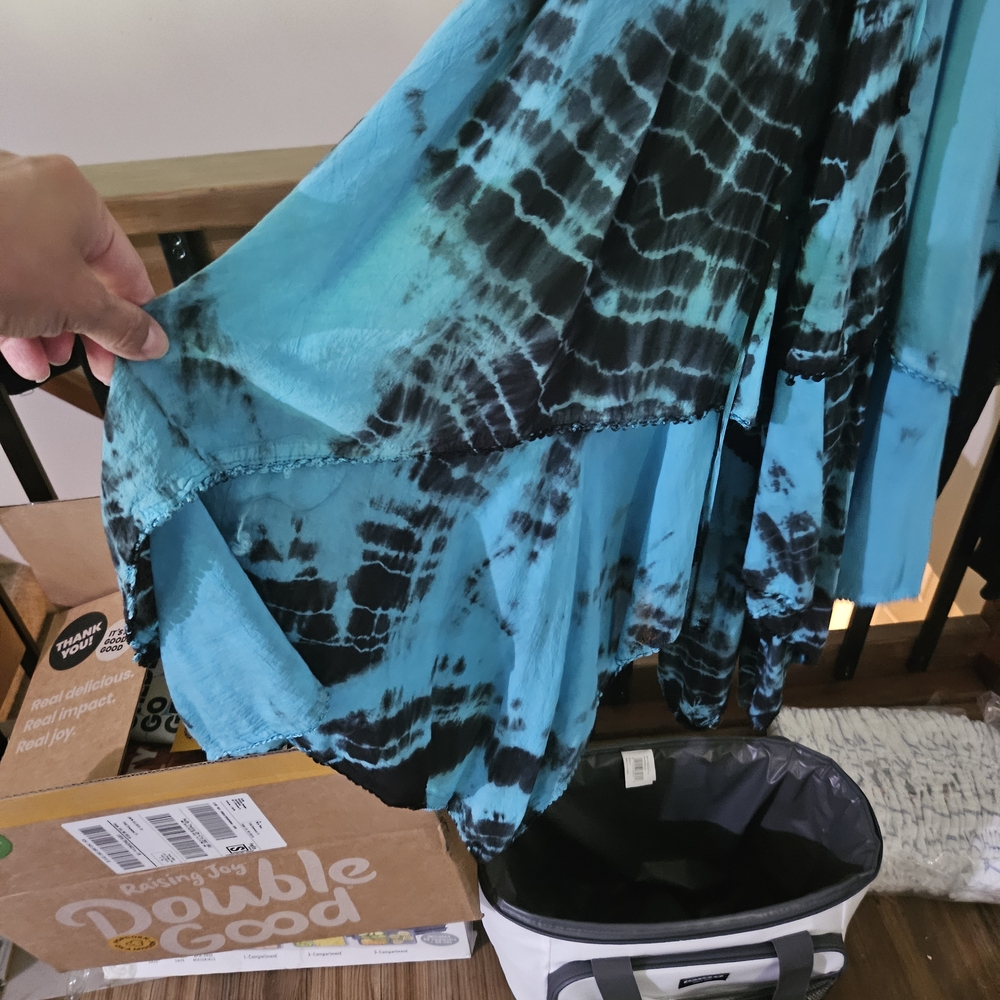 Advance Apparels Blue and Black Tie-Dye Maxi Dress - Picture 4 of 10